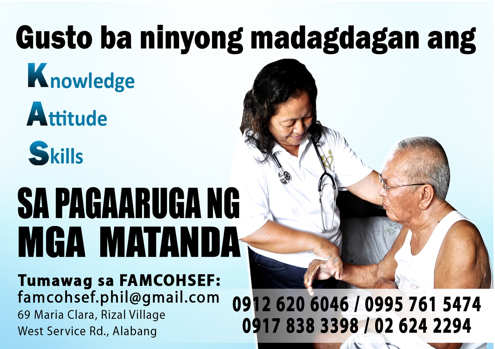 FAMCOHSEF is now accepting applicants for its Batch 6 Care of the Elderly Training Program