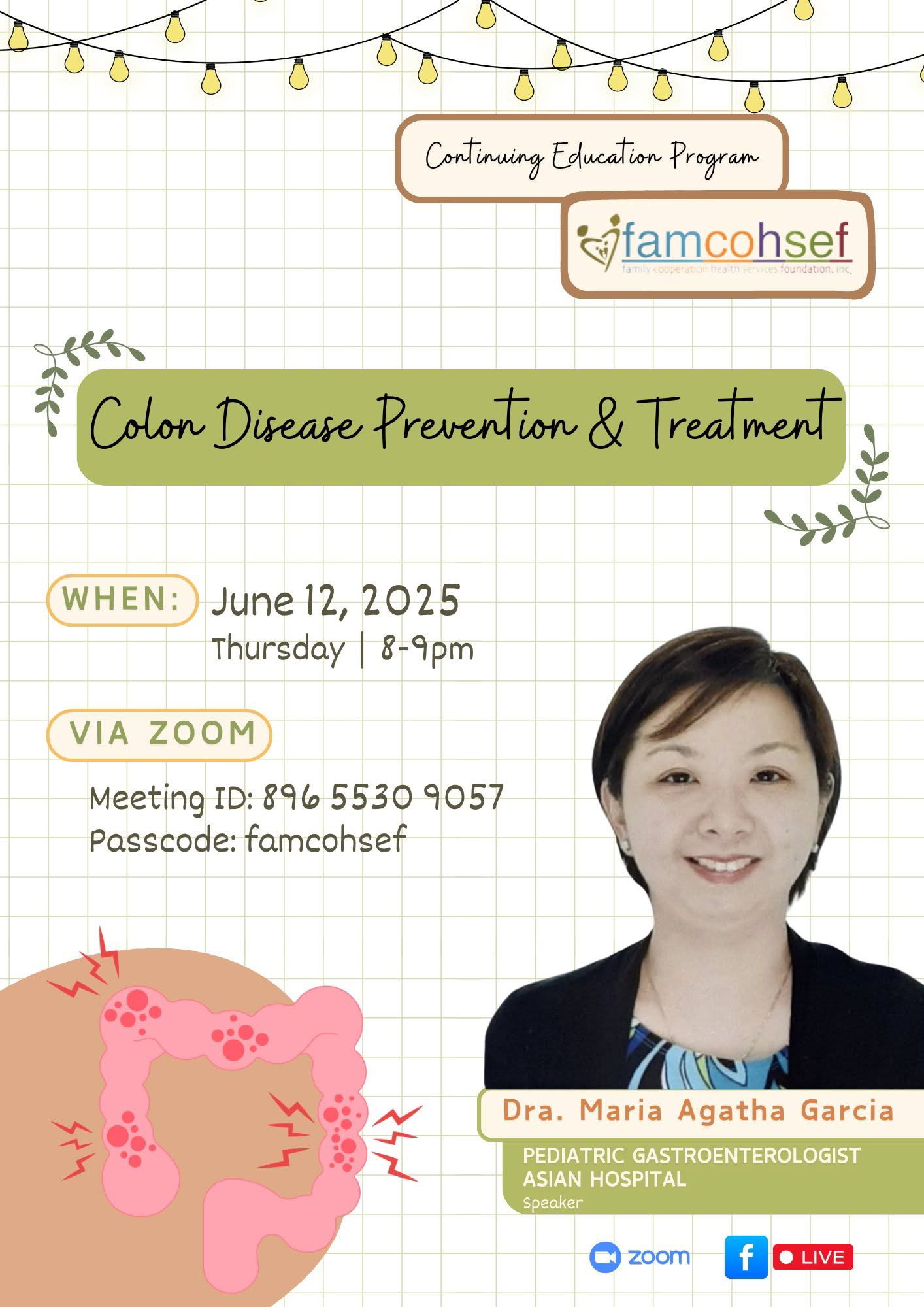 CEP Talk Colon Disease Prevention and Treatment with Maria Agatha Garcia